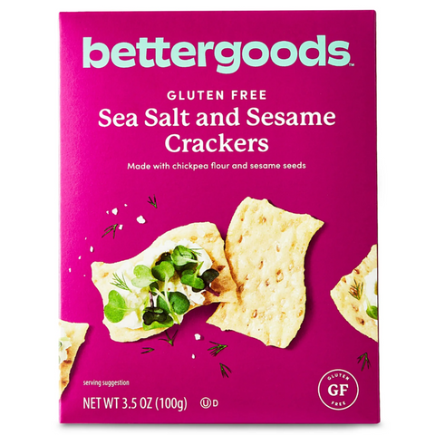 bettergoods Gluten-Free Sea Salt and Sesame Crackers, 3.5 oz