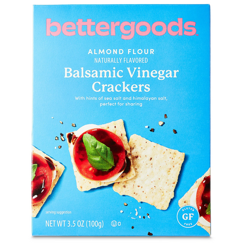 bettergoods Almond Flour Balsamic Vinegar Crackers, 3.5 oz