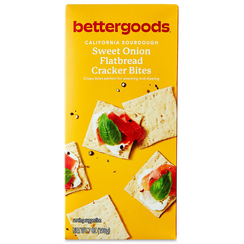 bettergoods California Sourdough Sweet Onion Flatbread Cracker Bites, 7 oz