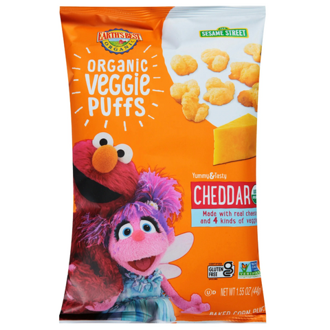 Earth's Best Sesame Street Baby Snack Organic Cheddar Veggie Puffs, 1.55 oz