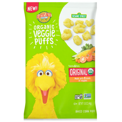 Earth's Best Organic Original Veggie Puffs Toddler Baby Snack, 1.55 oz