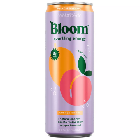 Bloom Peach Mango Energy Drink, 12 fl oz