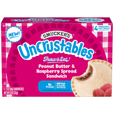 Smucker's Peanut Butter Raspberry Uncrustables Sandwich, 4 Ct