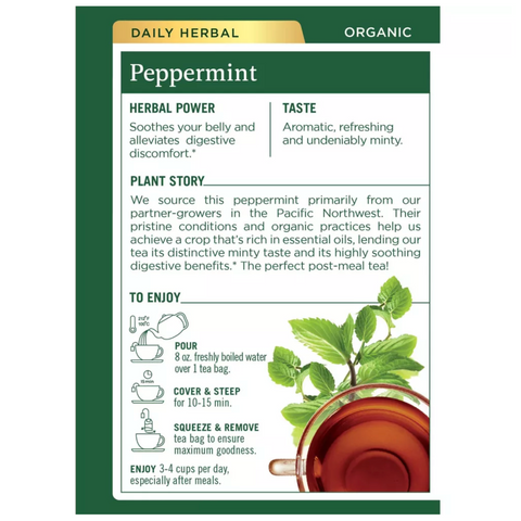 Traditional Medicinals Organic Peppermint Herbal Tea, 16 Count