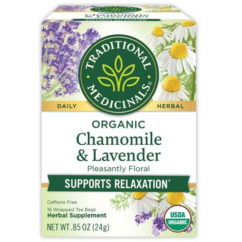 Traditional Medicinals Organic Chamomile with Lavender Herbal Tea, 16 Count