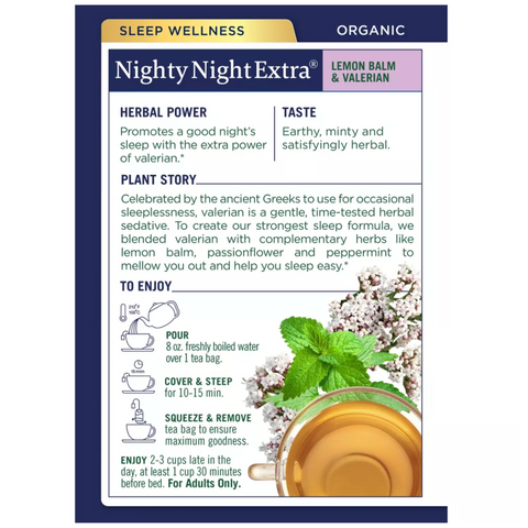 Traditional Medicinals Organic Nighty Night Valerian Herbal Tea, 16 Count