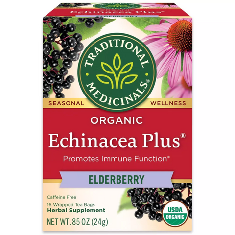 Traditional Medicinals Echicancea Plus Elderberry Tea Bags, 16 Count