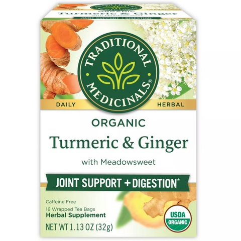 Traditional Medicinals Turmeric with Meadowsweet & Ginger, 16 Count