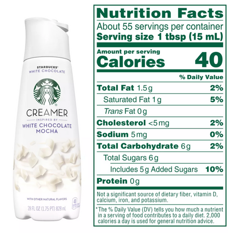 Starbucks White Chocolate Mocha Creamer, 28 fl oz