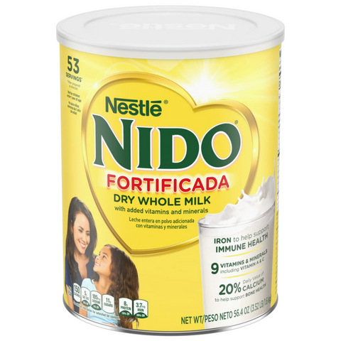 Nestle Nido Fortificada Powdered Drink Mix, Dry Whole Milk Powder, 56.4 oz