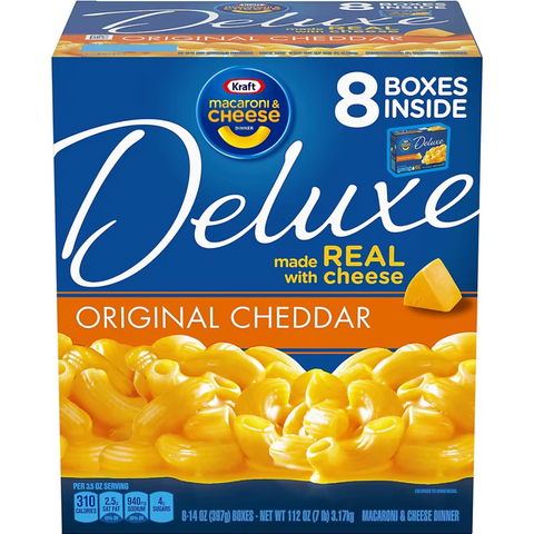 Kraft Deluxe Original Cheddar Macaroni & Cheese Dinner, 14 oz., 8 Count