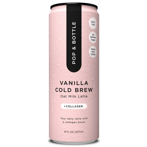 Pop & Bottle Vanilla Cold Brew, Oat Milk Latte, 8 oz