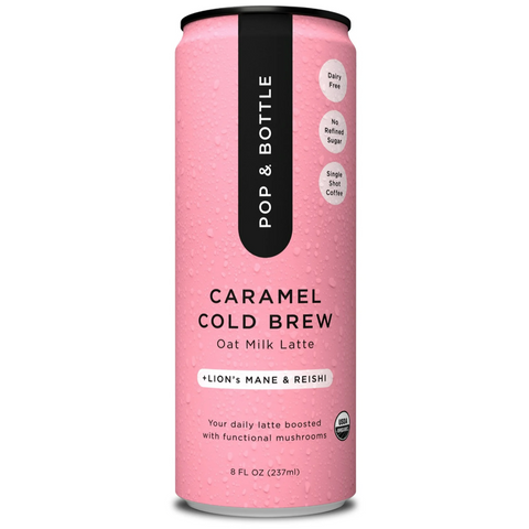 Pop & Bottle Caramel Cold Brew, Oat Milk Latte, 8 oz