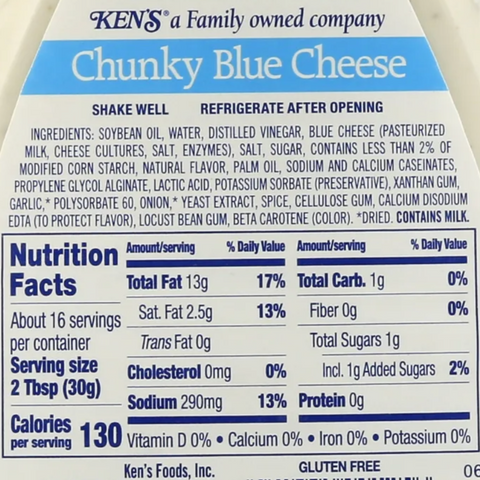 Ken's Steak House Chunky Blue Cheese Salad Dressing, 16oz