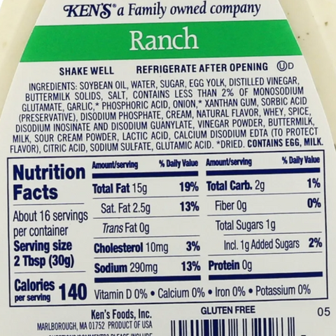 Ken's Steak House Ranch Salad Dressing, 16oz