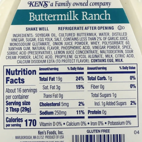 Ken's Steak House Buttermilk Ranch Salad Dressing, 16oz