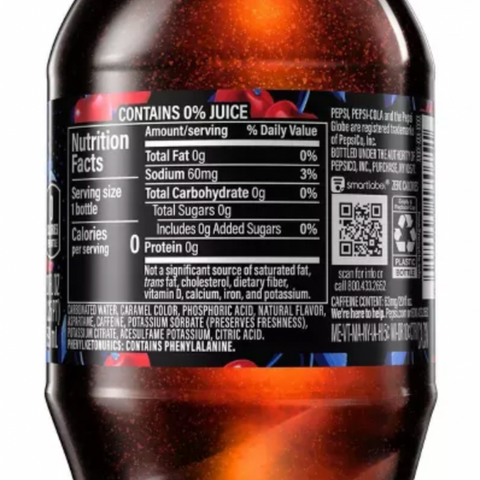 Pepsi Zero Sugar Cola Soda Soft Drink, 20 fl oz