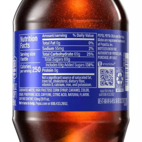 Pepsi Cola Soda Soft Drink, 20 fl oz