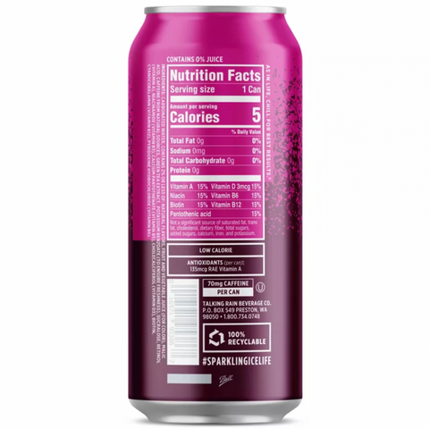 Sparkling Ice + Caffeine Black Raspberry, 16 fl oz