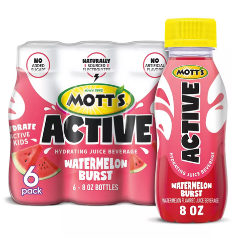 Mott's Active Watermelon Burst Juice Drink, 8 fl oz, 6 Count