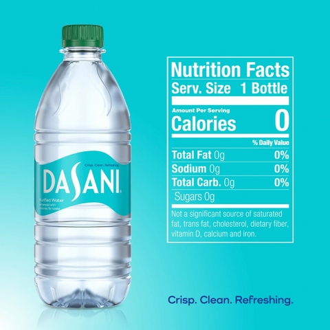 Dasani Purified Water, 16.9oz bottles, 24 Ct