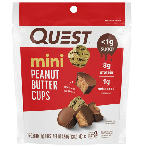 Quest Mini Peanut Butter Cups, Low Carb, High Protein, 16 Count