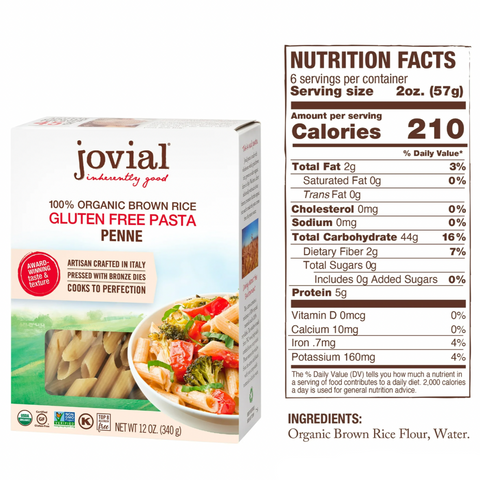 Jovial Organic Brown Rice Penne, 12oz