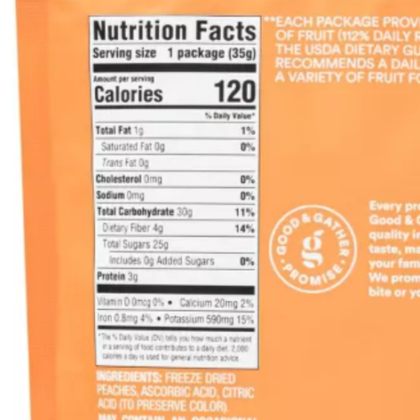 Good & Gather™ Freeze Dried Peach Slices, 1.25oz