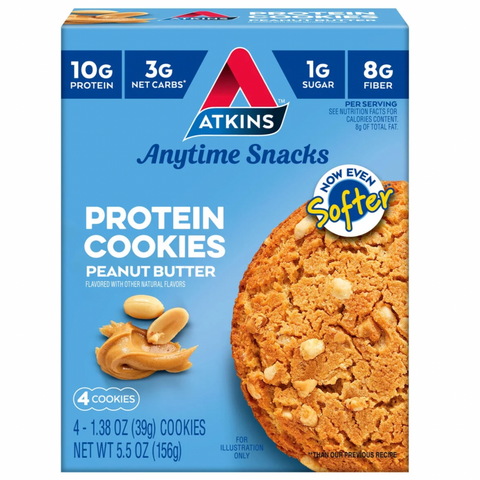 Atkins Peanut Butter Protein Cookie, Keto Friendly, High Protein, 4 Count