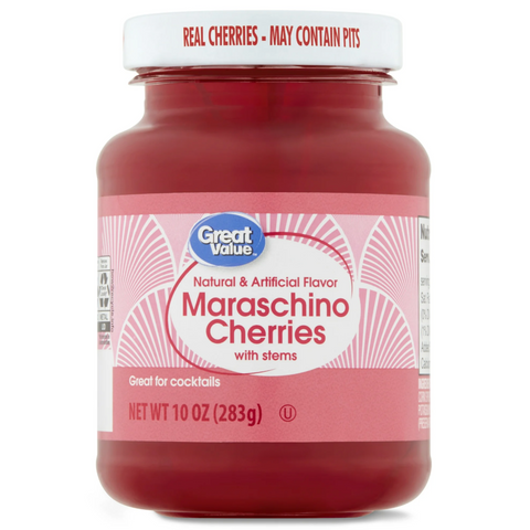 Great Value Maraschino Cherries with Stems, 10 oz