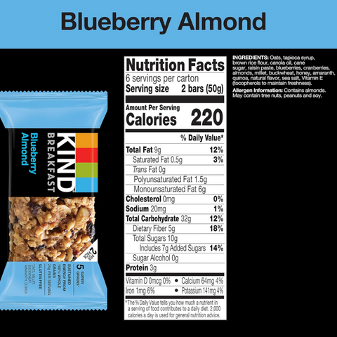 KIND Breakfast Bars, Blueberry Almond, 12 Count