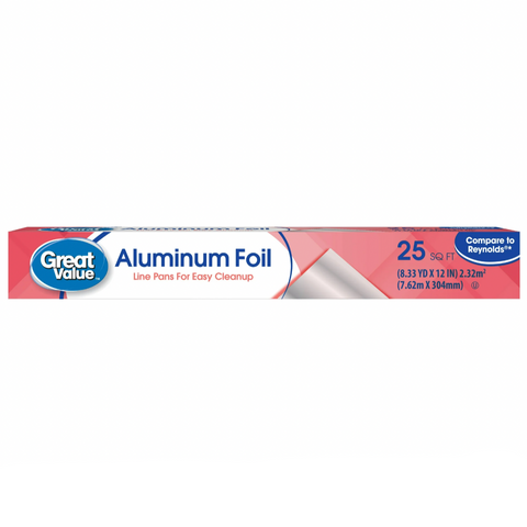 Great Value Aluminum Foil, 25 Sq Ft.