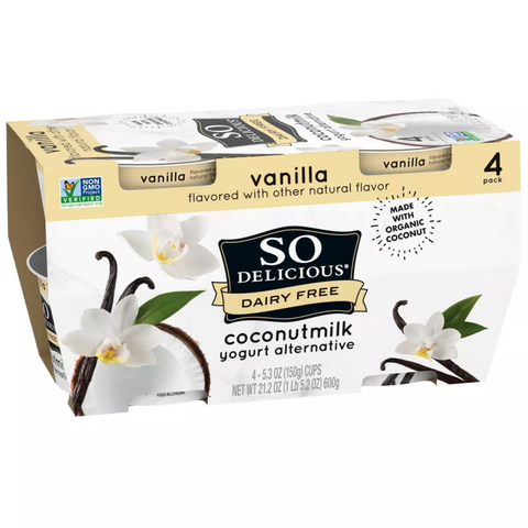 So Delicious Dairy Free Vanilla Coconut Milk Yogurt, 5.3oz, 4 Count