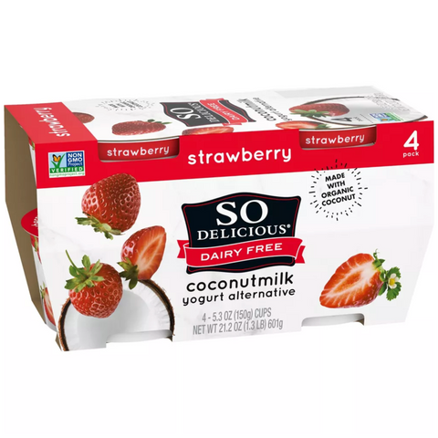 So Delicious Dairy Free Strawberry Coconut Milk Yogurt, 5.3oz, 4 Count