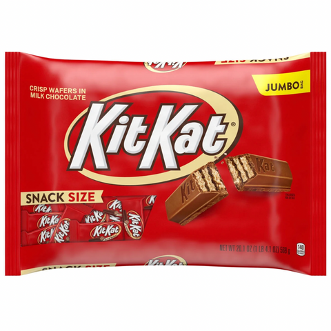 Kit Kat Milk Chocolate Wafer Snack Size Candy, Jumbo Bag 20.1 oz