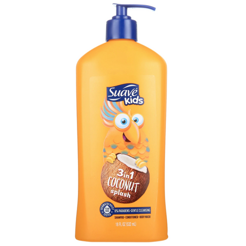 Suave Kids 2-in-1 Shampoo & Conditioner, Smoothing, Coconut Splash, Tear Free Formula, 18 fl oz