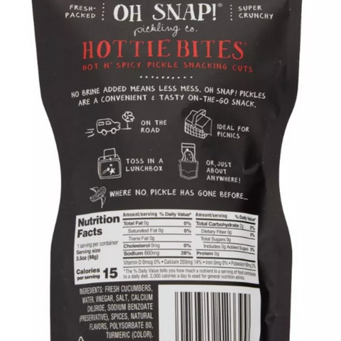 OH SNAP! Hottie Bites Fresh Dill Pickle Snacking Cuts, 3.25 fl oz