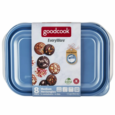 GoodCook EveryWare 4-cup Medium Rectangle, 4 Pack