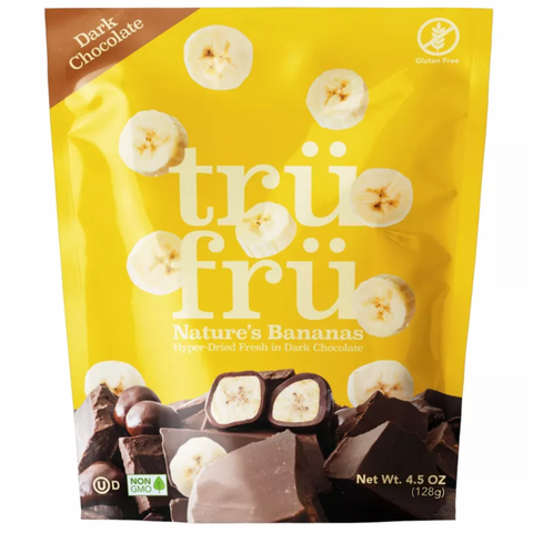 Tru Fru Hyper-Dried Banana Covered in Dark Chocolate Candy, 4.2oz