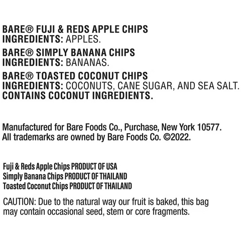 Bare Baked Crunchy Fruit Snacks Variety Pack, 0.53 oz., 18 Count