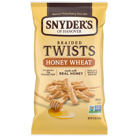 Snyder's of Hanover Pretzels, Braided Pretzel Twists Honey Wheat, 12 oz