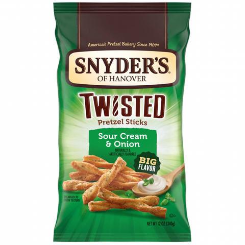 Snyder's of Hanover, Sour Cream & Onion Twisted Pretzel Sticks, 12 oz