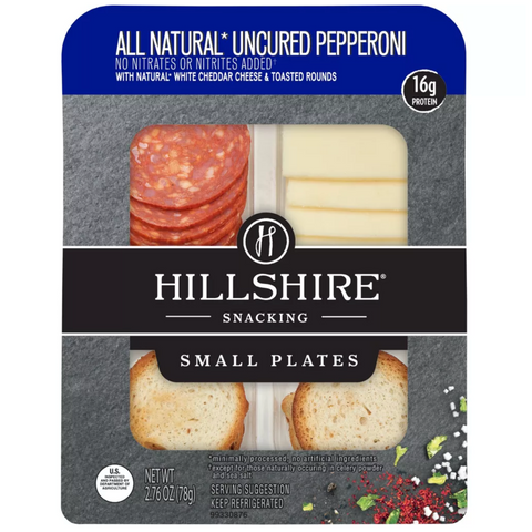 Hillshire Snacking All Natural Uncured Pepperoni with White Cheddar Cheese and Toasted Rounds, 2.76oz