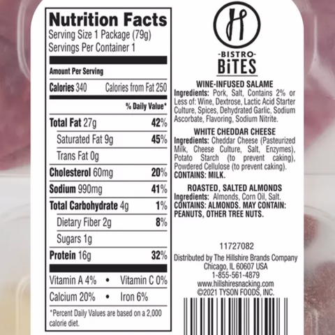 Hillshire Snacking Bistro Bites Wine Infused Salami, 2.8oz