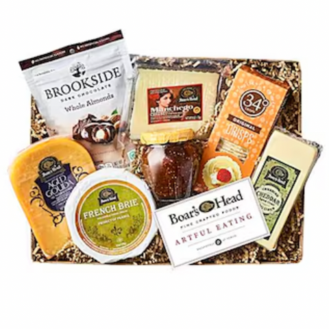 Boar's Head Artful Eating Artisan Cheese Box Gift Basket (Serves 16-20)