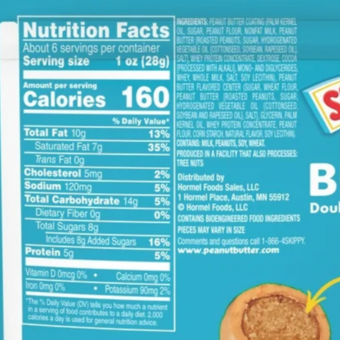 Skippy PB Bites Double Peanut Butter Snack, 6 oz.