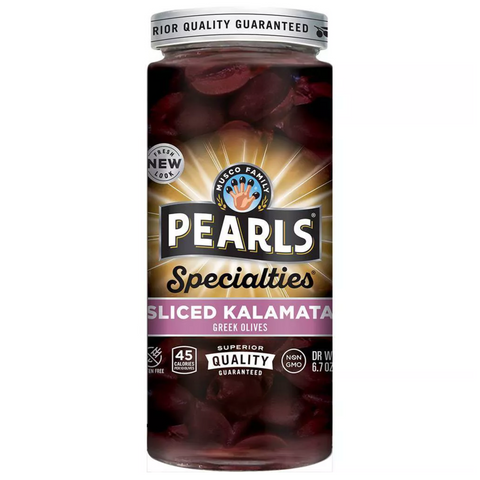 Pearls Specialties Sliced Kalamata Olives, 6.7oz