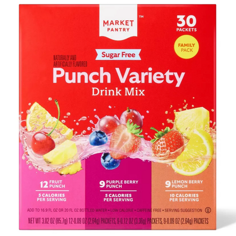 Market Pantry™ Punch Variety Sugar-Free Drink Mix, 30 Count