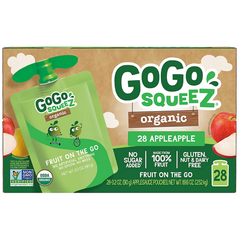 GoGo Squeez Organic Applesauce, 28 Count