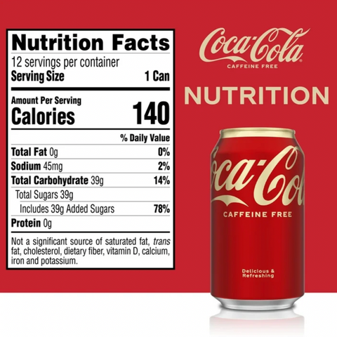 Coca Cola Coke Caffeine Free Soda Soft Drink, 12 fl oz, 12 Count